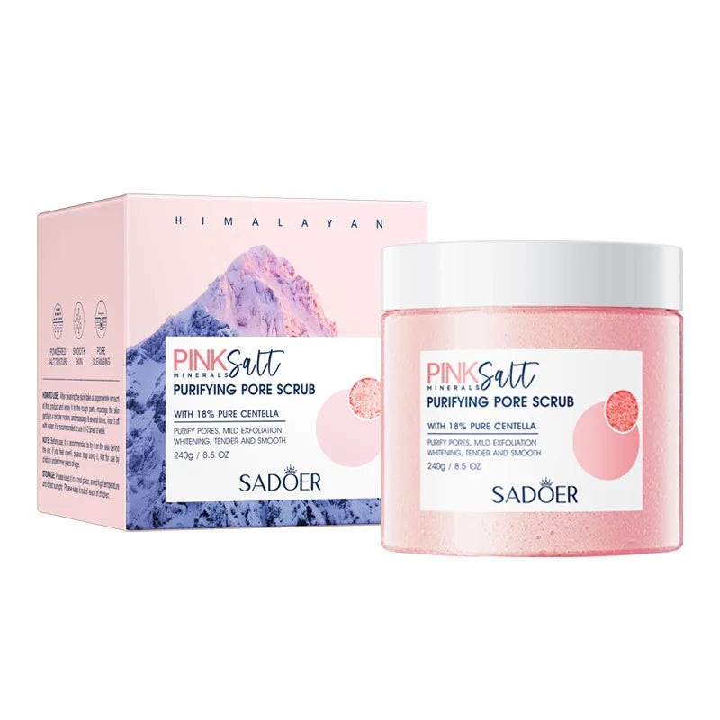 Exfoliating Fruit Bath Salt Scrub 350g SPA Aromatic Crystal Salt Scrub for Exfoliating Chicken Skin Keratin Oasis Select pink salt