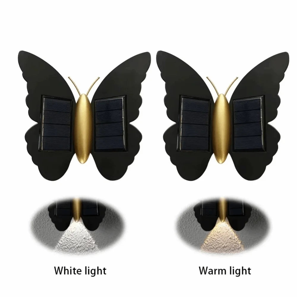 Butterfly Solar Wall Light | Auto On/Off, IP44 Outdoor Garden