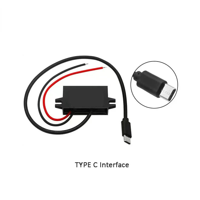 12V24V to 5V 3A Charging Converter DC DC 12V to 5V Step Down Converter with Female/MICRO/TYPE C/MINI USB for Car Motorcycle Oasis Select Type C 12V24V 5V3A