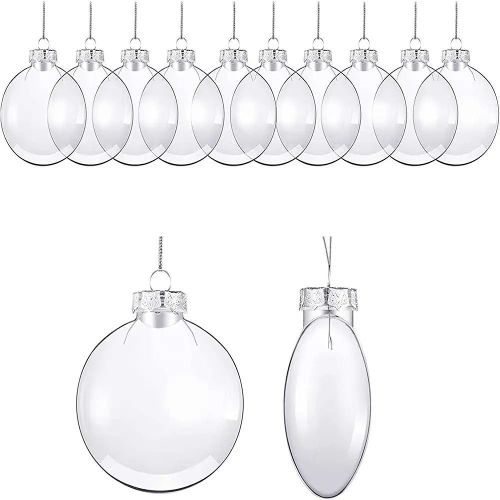 Clear Fillable Plastic Ball Ornaments 60/80/100mm – DIY Xmas