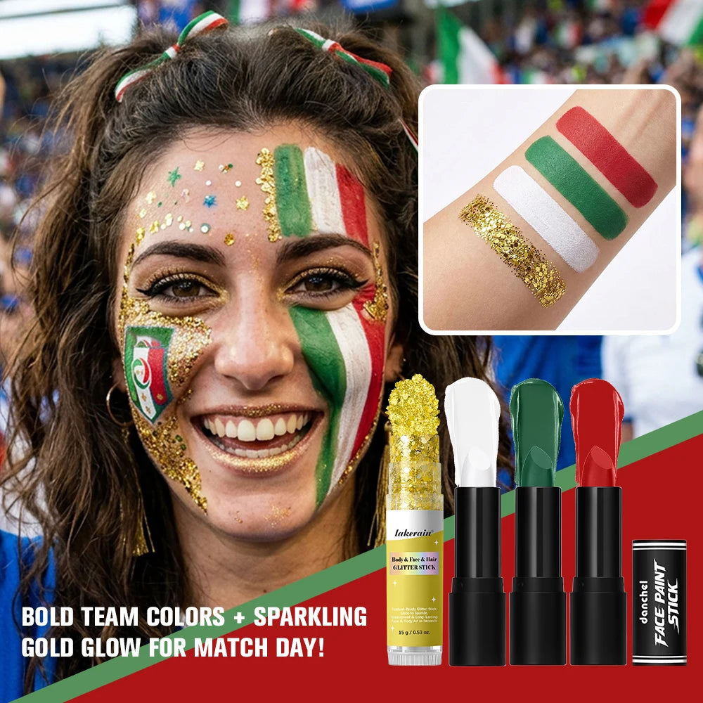 Face Body Paint Stick Set Eye Black Football Baseball Softball Non-Toxic Hypoallergenic Halloween SFX Cosplay Makeup Football Oasis Select