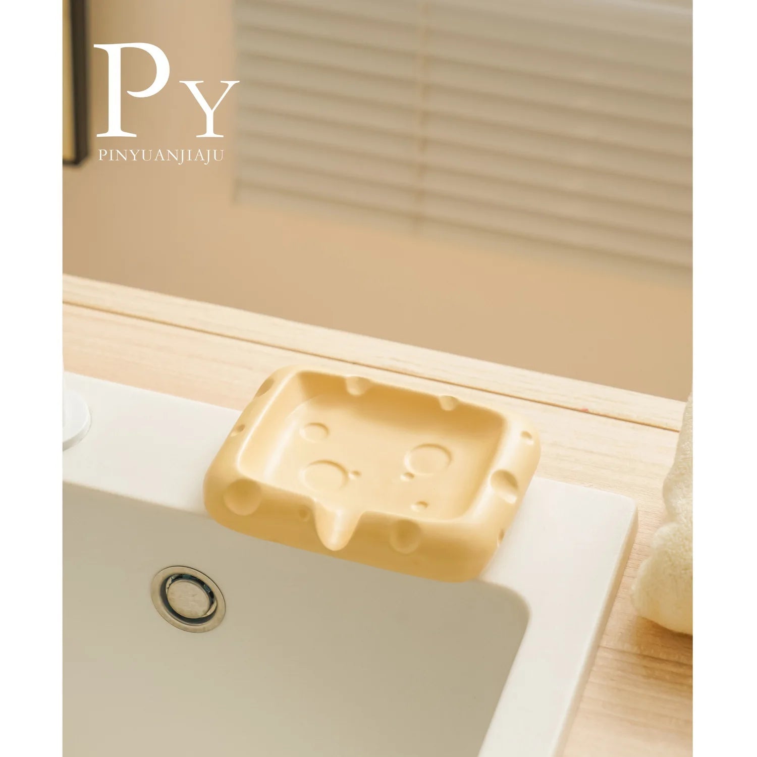 Ceramic Cheese Soap Box Draining Creative Home Daily Toilet Bathroom Washstand Light Luxury High-grade Soap Box Oasis Select Soap box