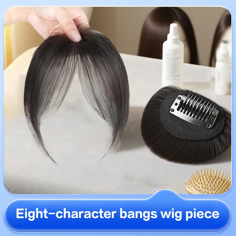 Middle Part Fake Bangs Fringe Synthetic Topper Hairpiece Clip-In Bang Extension Natural Invisible Clourse Hairpiece Women Oasis Select
