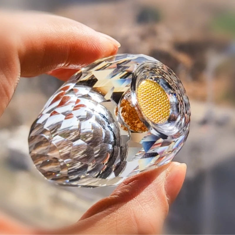 2/6pcs Luxurious Crystal Golden Mountain Shot Glass, Exquisite Handcrafted Spirits Glasses for Whiskey, Vodka & Home Bar Decor Oasis Select