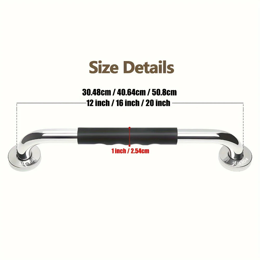 Premium Stainless Steel Shower Grab Bar Set - Anti-Slip,Durable Safety Handle for Seniors & Handicap-Easy Install,Fits Bathtubs Oasis Select