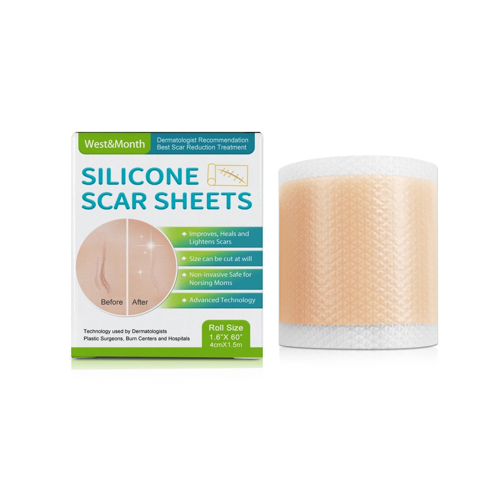 Silicone Scar Sheets Roll 4cm×150cm | Self-Adhesive Scar Tape Silicone Scar Tape Oasis Select