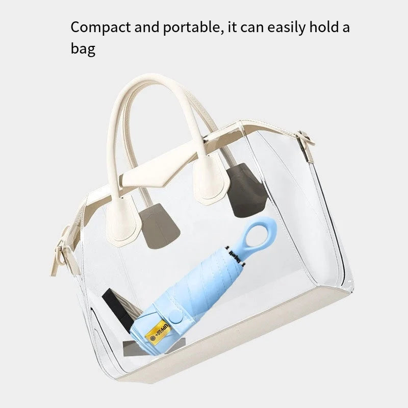 Portable Five Fold Umbrella With Hollow Out Handle For Both Rain Sunshine Umbrella Sun Protection UV Protection Sun Umbrella Oasis Select