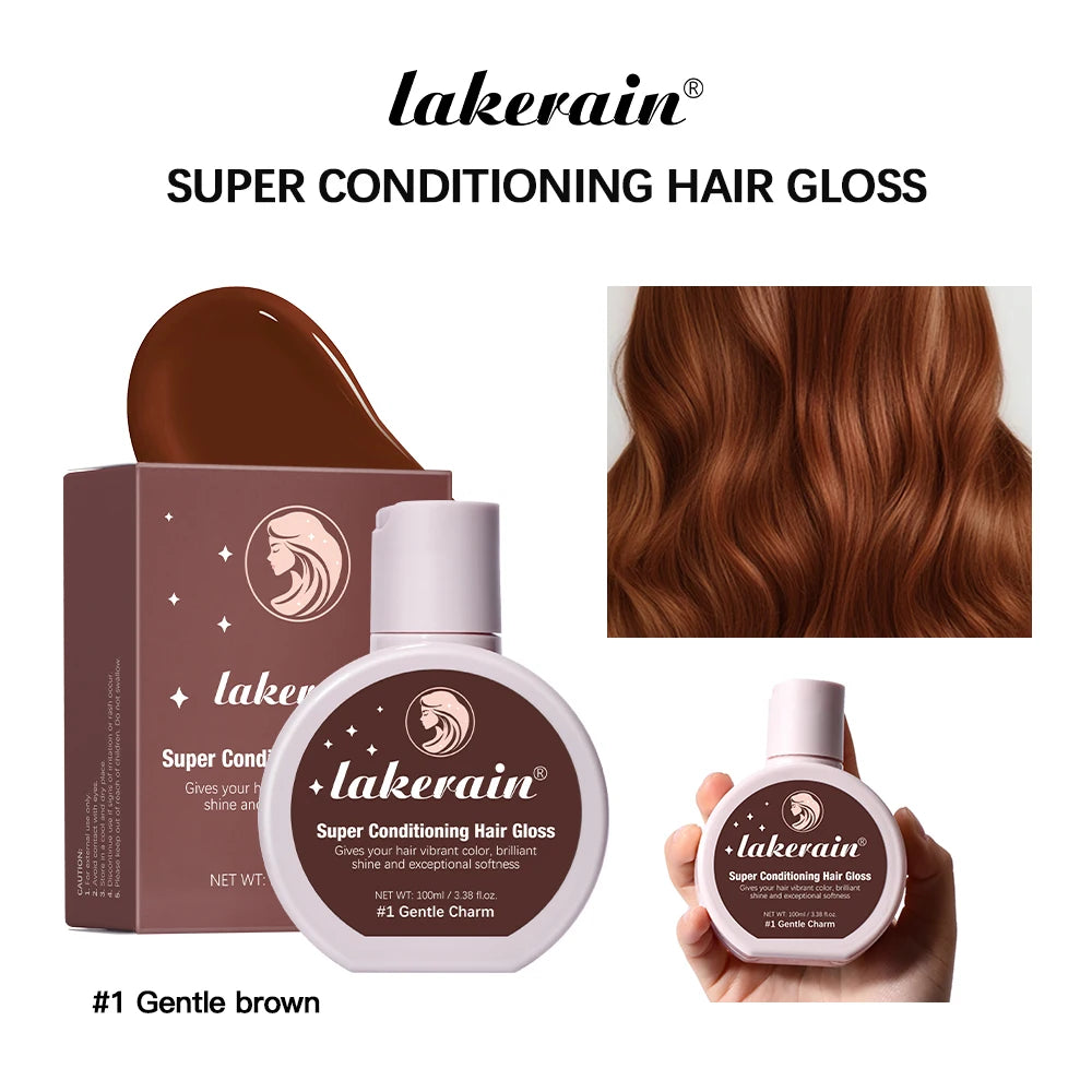 Super Conditioning Hair Gloss Enhance Color Luster Nourishing Repairing Long-lasting Color Hair Tinted Moisturizer No Need Mix Oasis Select Gentle Brown