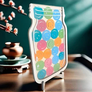 New Smiley Face Jar Ornament,Classroom Positive Behavior Smiley Face Reward System,Suitable for Halloween and Christmas Gifts Oasis Select
