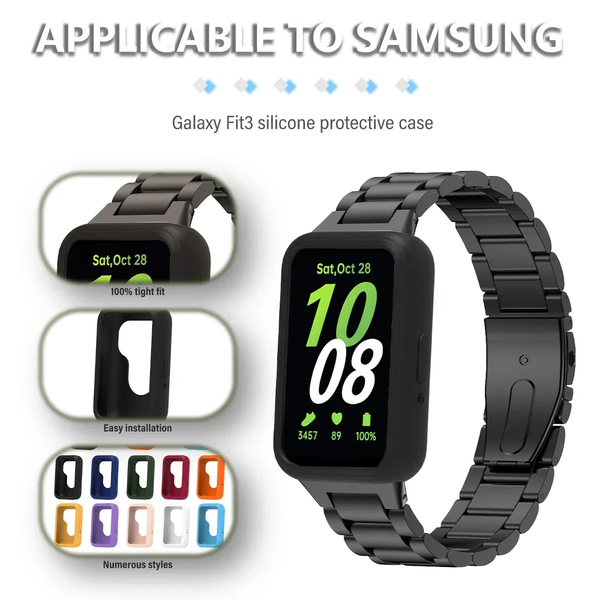 Silicone Case for Samsung Galaxy Fit 3 – Candy Color Cover Smartwatch Case Oasis Select