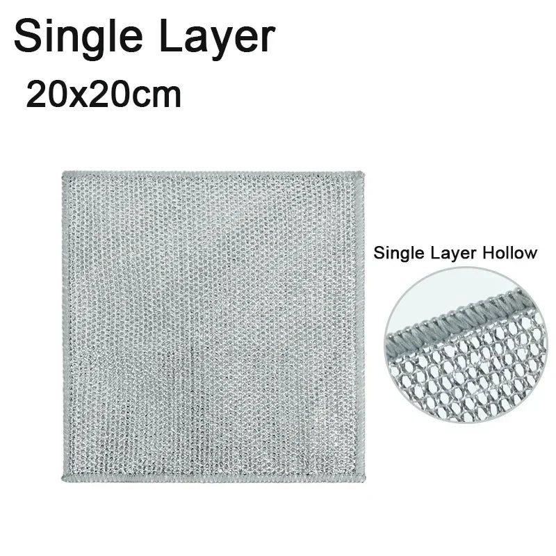 Multifunctional Non-Scratch Wire Dishcloth Wire Dishcloth Multipurpose Wire Microfiber Cloth Cleaning Cloth Magic Dish Towel Oasis Select Single Layer 2pcs