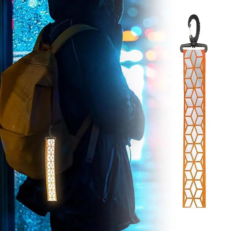 Safety Reflector Pendant Reflective Safety Keychain for Backpack Outdoor Accessory for Cycling Walking Camping Mountaineering Oasis Select