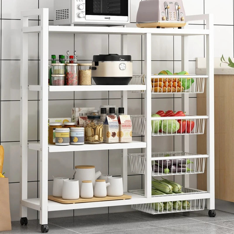 Kitchen storage rack Floor-to-ceiling multi-layer household fruit and vegetable basket storage rack Multifunctional storage rack Oasis Select