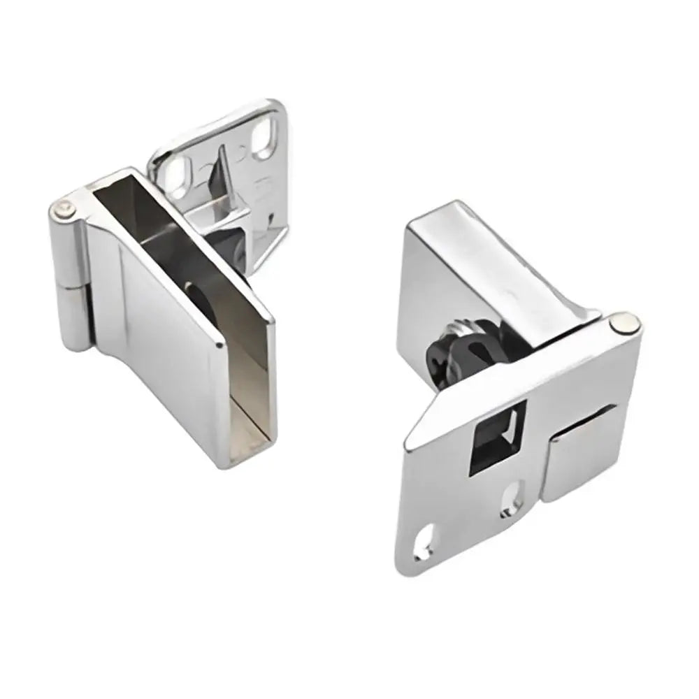 1pair Zinc Alloy Self-closing Glass Door Hinge No Drilling Frameless Clamp Side Mounted Hardware Furniture Accessories Oasis Select Silver 2