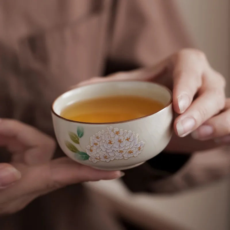 One Cup Outdoor Travel Handmade Teapot Portable Ru Kiln Tea Set Ceramics One Pot Chinese Kung Fu Tea Set Vintage Oasis Select