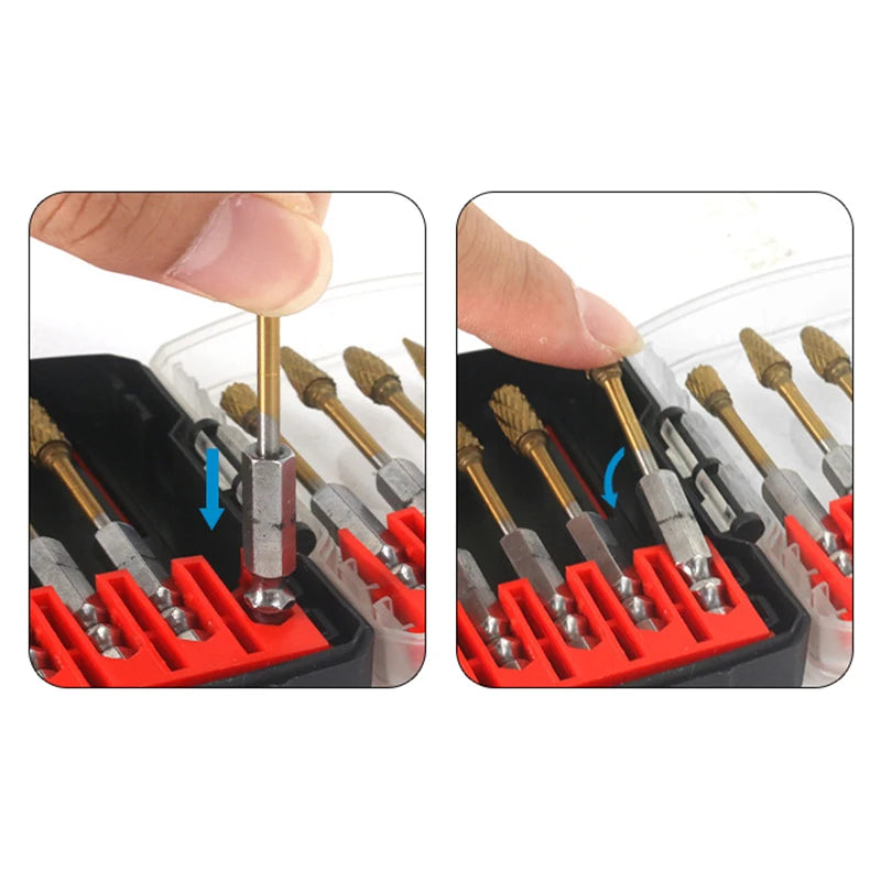 Drill Bit Storage Case Portable 6.35mm Hex Drill Bit Case 5 Sizes Water Resistant PVC Detachable Holder Hangable Storage Oasis Select