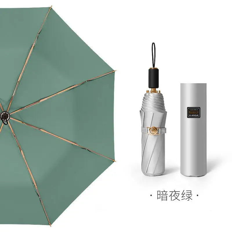 Titanium Silver Double Vinyl Sunshade Umbrella UV Protection Radiation Protection Super Sun Protection Rain Umbrella Oasis Select 4