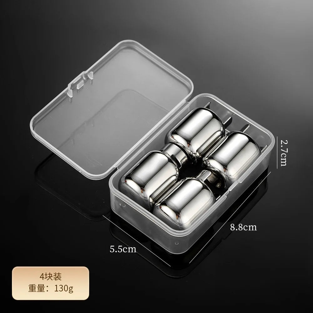 Stainless Steel Ice Cubes Whiskeygas Cylinders Ice Cube Cooler Reusable Whisky Ice Stone Whisky Rocks Bar Wine Cooler Oasis Select 4pcs