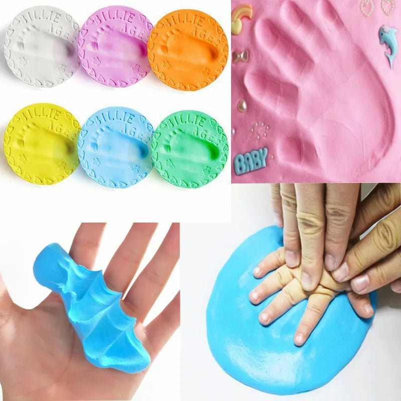 Baby Care Air Drying Soft Clay Baby Handprint Footprint Imprint Kit Casting Parent-child Hand Inkpad Fingerprint Oasis Select