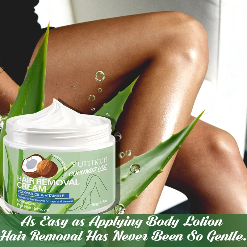 YUITIKUE Hair Removal Cream – Coconut Oil, Sensitive Skin
