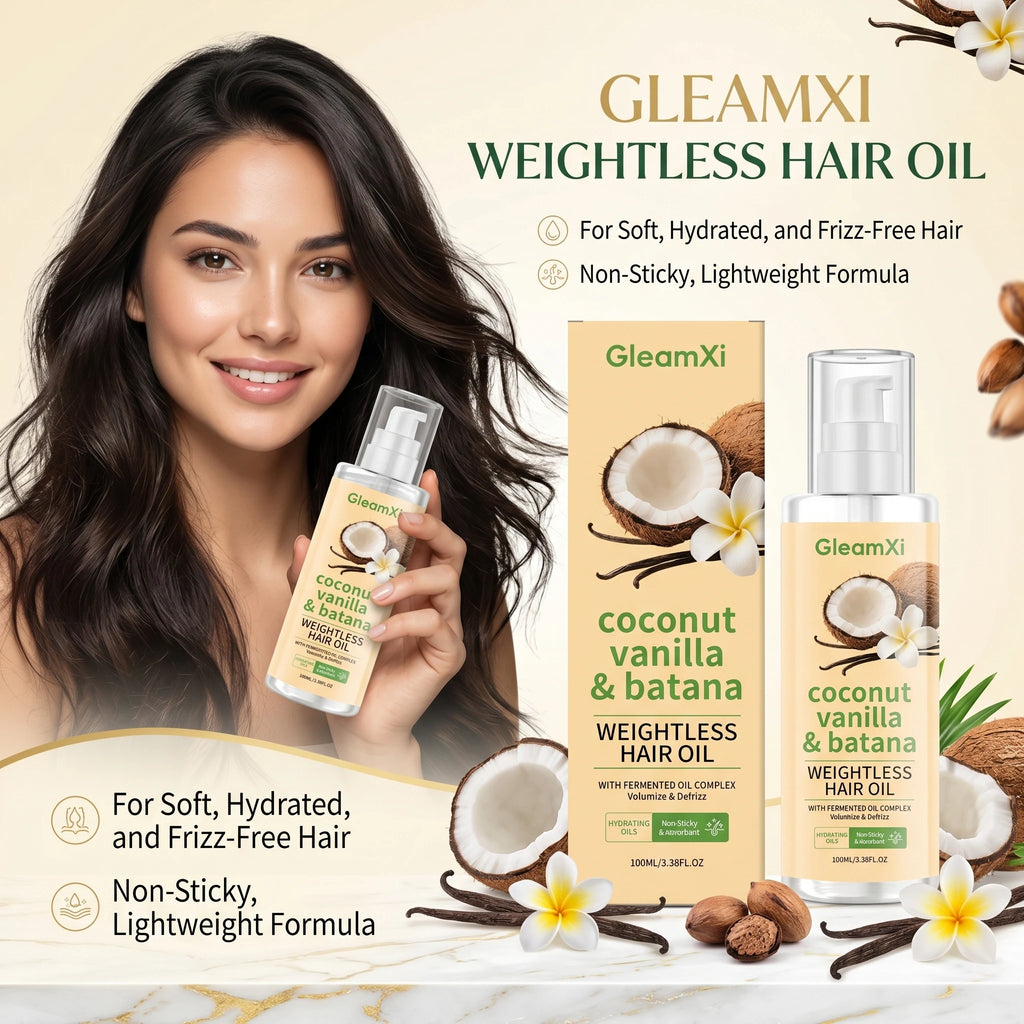 Coconut Vanilla & Batana Hair Oil Volumizing Serum for Frizzy, Dry & Damaged Hair Adds Shine Reduce Frizz Daily Nourishing Hair Oasis Select