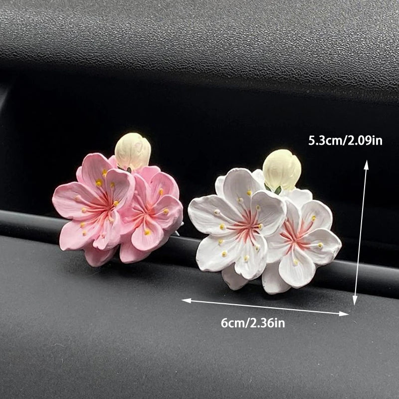 Car Perfume Clip Flower Air Outlet Car Air Freshener Peach Blossom Aroma Diffuser Car Decoration Accessories Fresh Air Oasis Select