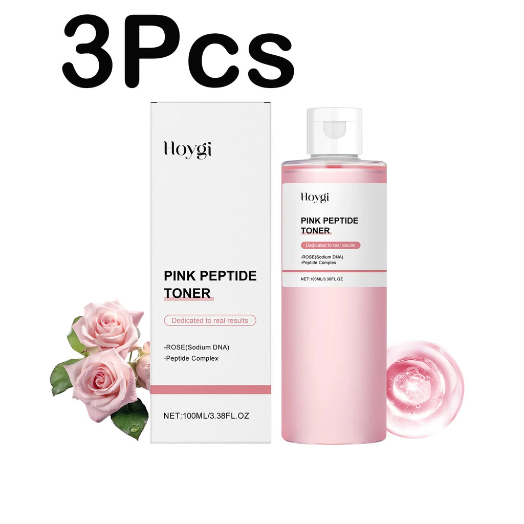 Rose Essence Toner Glowing Skin Soothing Moisturizing Refreshing Conditioning Nourishing Brightening Facial Pink Peptide Toner Oasis Select 3 x 100ml Boxed