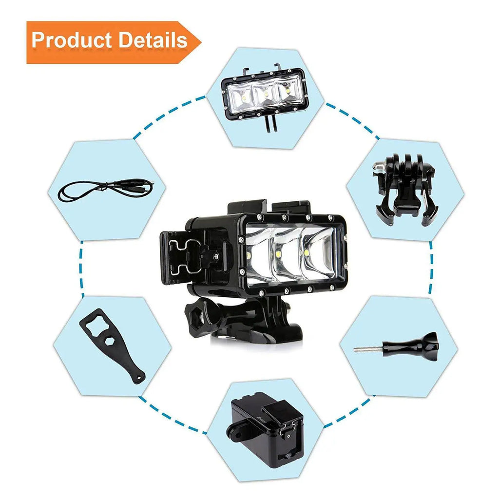 Waterproof LED Diving Fill Light for GoPro, Insta360 & DJI