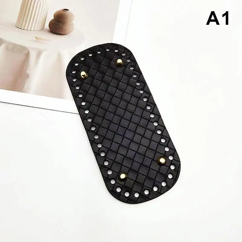 Woven Leather Bag Base 18x8cm | DIY Crochet Purse Bottom Leather Bag Base Oasis Select A1