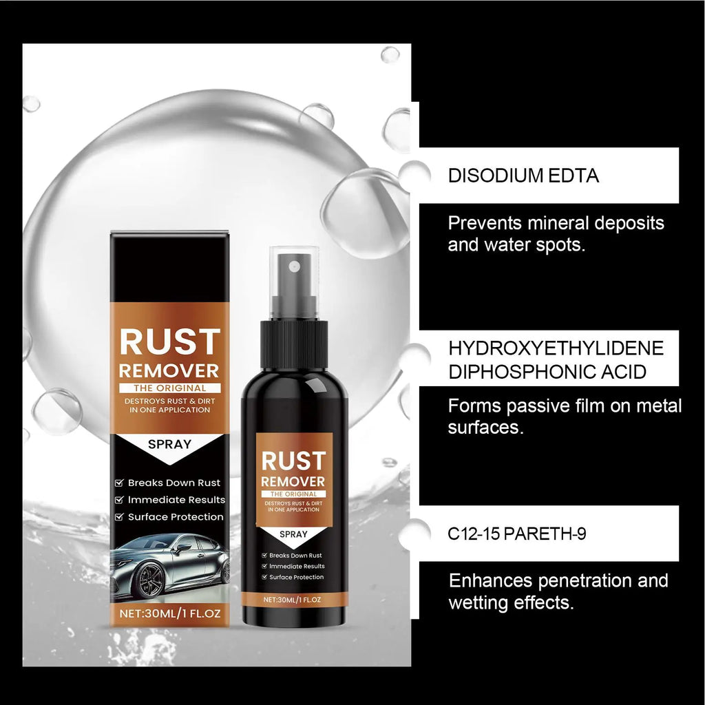 Rust Remover for Metal Automotive Rust Remover Effective Concentrated 1 Fl.oz Fast-Acting Long-Lasting Cleaner for Workshop Oasis Select