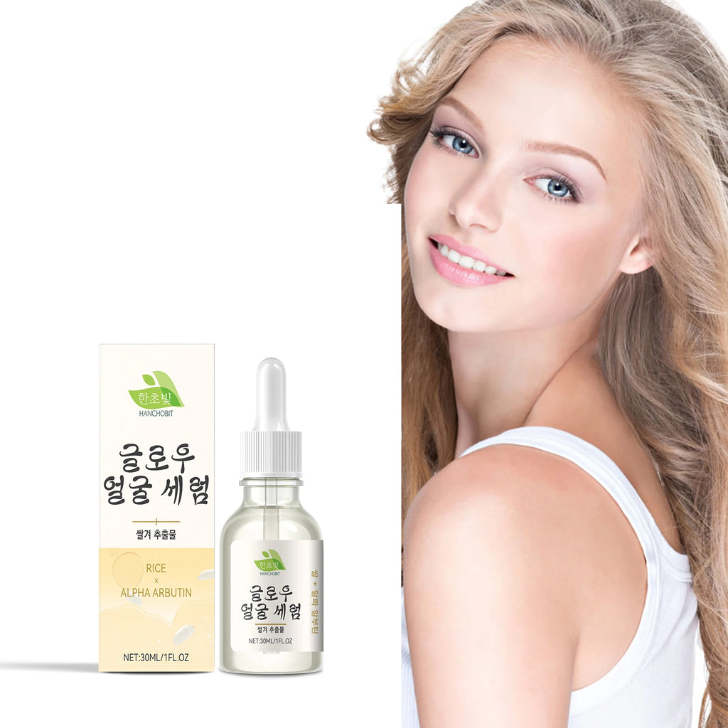 Rice Brightening Serum, Hydrating, Moisturizing, Brightening, Gentle Skincare, Nourishing, Rejuvenating Facial Care Essence Oasis Select
