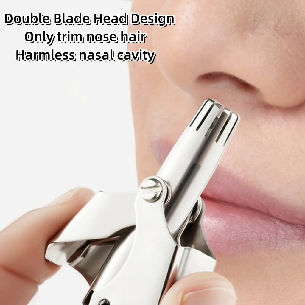 Portable Stainless Steel Nose Hair Trimmer For Men/Women Manual And Washable Ear And Nose Hair Remover Shaver With Precisio Oasis Select