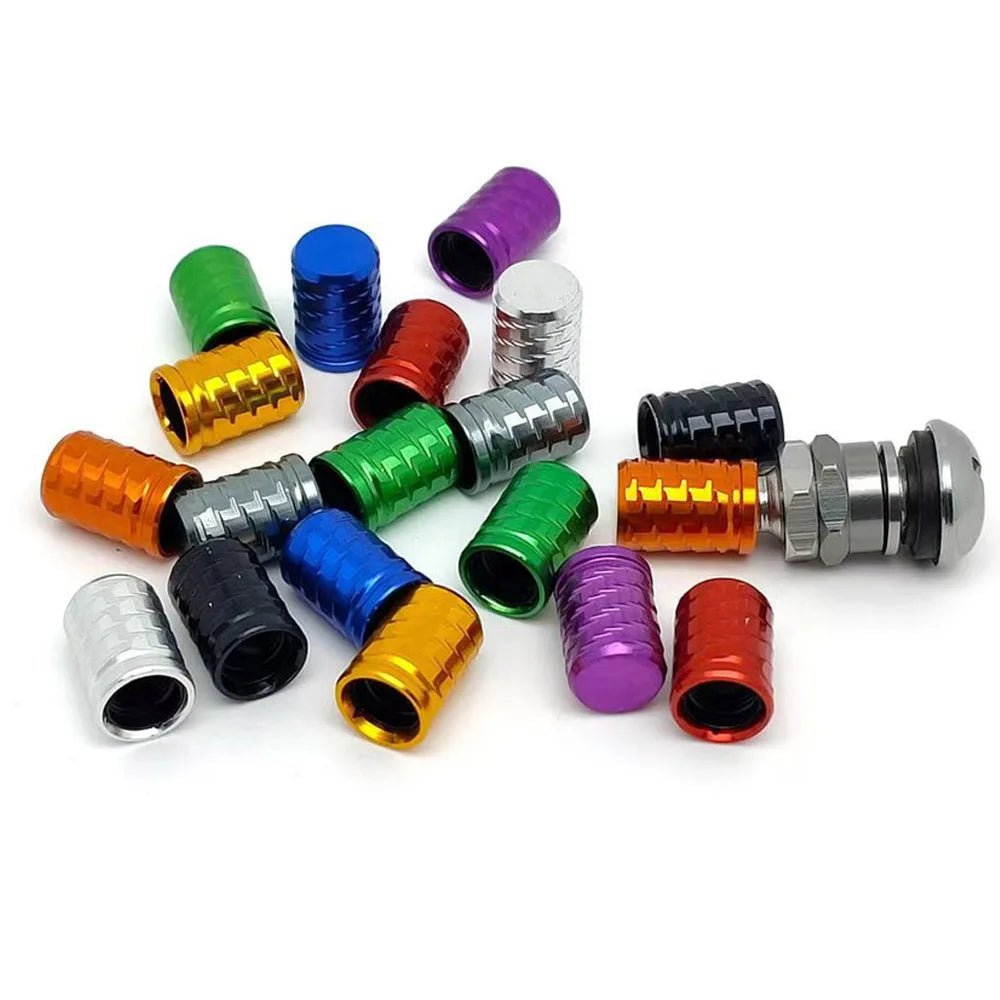 4Pcs Tire Valve Stem Caps Aluminum Alloy with Plastic Inner Liner Corrosion Resistant for Cars Trucks SUVs Motorcycles Bikes Oasis Select