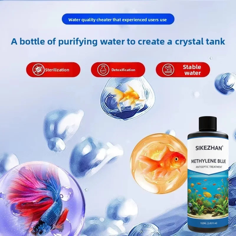 Fish Tank Methylene Blue Nitrifying Bacteria Kit Safe Water Cycle Starter Cure Ich Fungus Treatment For Betta Guppy Goldfish Oasis Select
