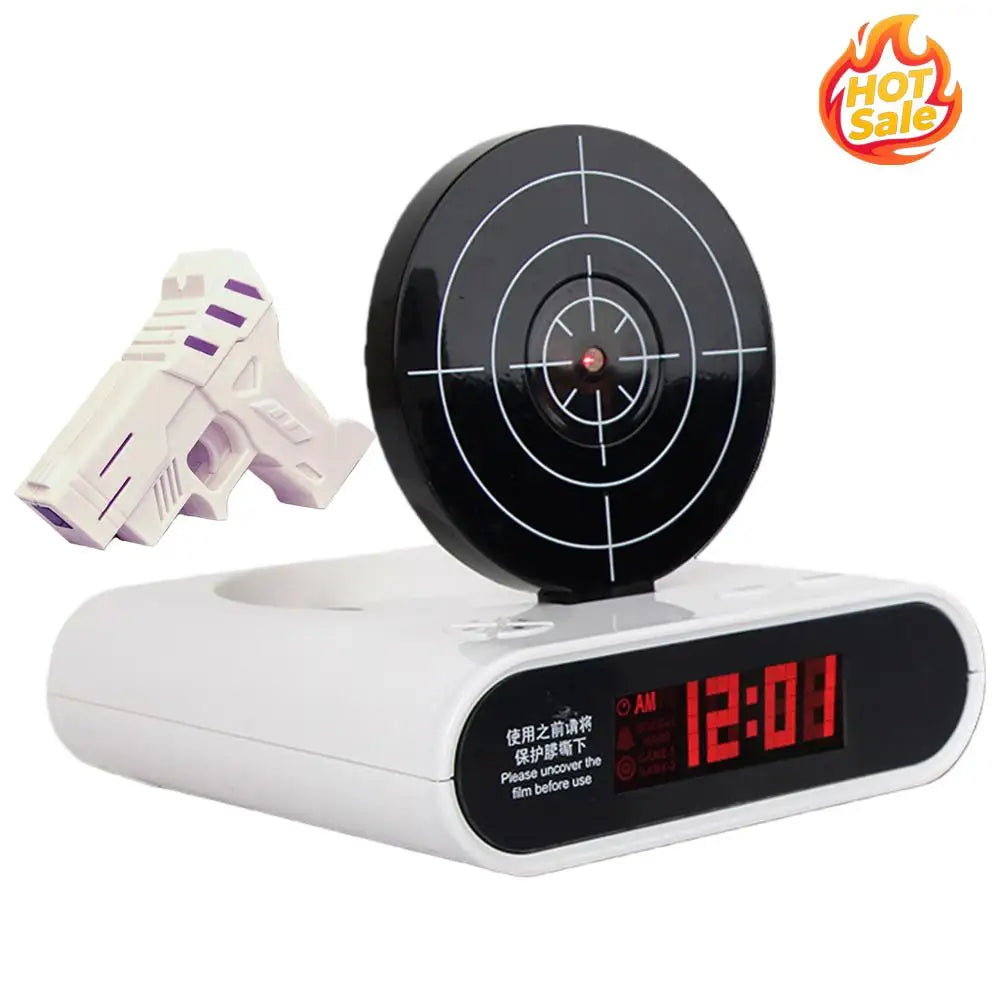 Personalized Wake Shot Alarm Clock with Gun & LED Display Creative Target Shooting Clocks for Heavy Sleepers Novelty Girls Oasis Select