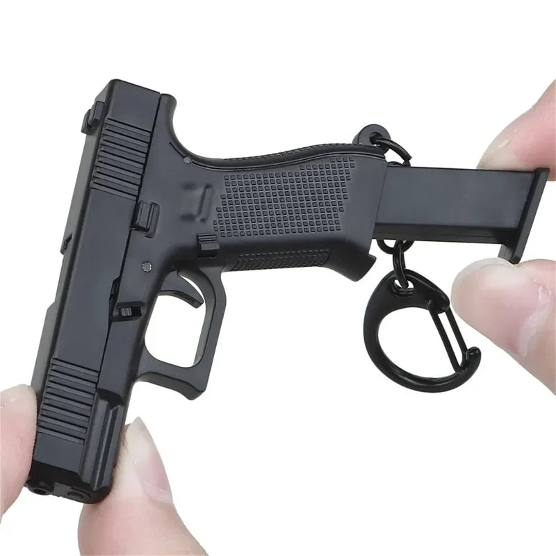 Tactical Pistol Shape Men's Keychain Mini Portable Decorations Detachable G45 Keyring Key Chain Ring Realistic Model Toys Gift Oasis Select