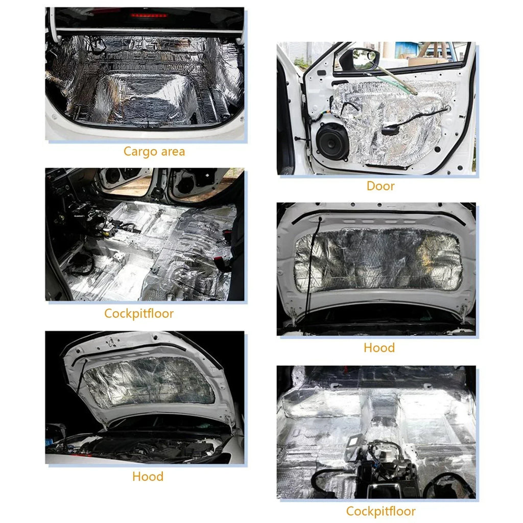 5/10MM Sound Deadener Heat Insulation Mat Car Van Sound Proofing Deadening Insulation Car Hood Insulation Silent Door Wall Oasis Select