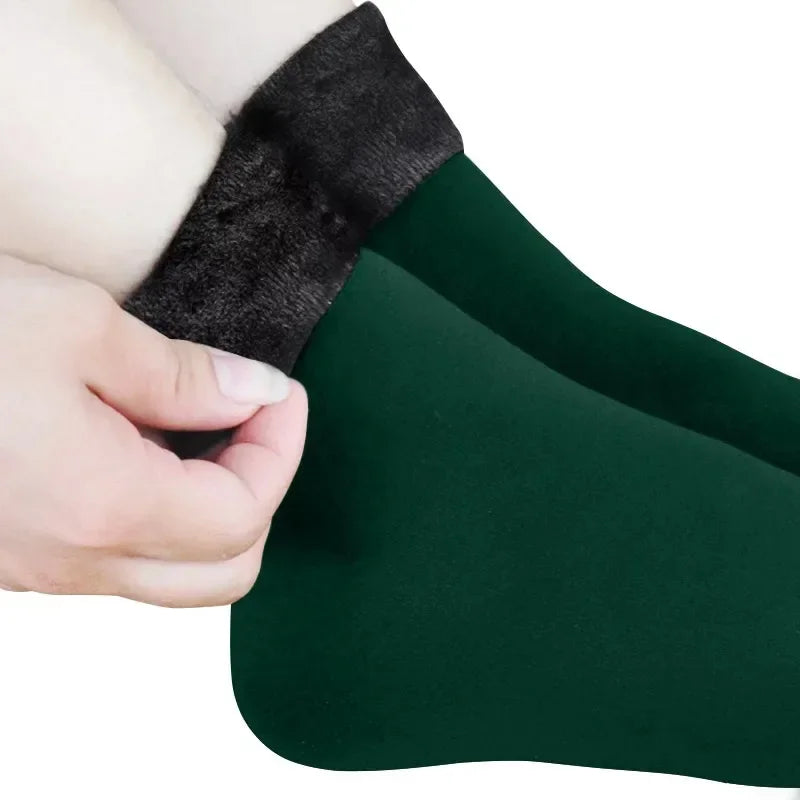 Women Winter Socks Hermal Cashmere Wool Socks Warm Thicken Thermal Snow Boots Floor Socks Oasis Select green 1