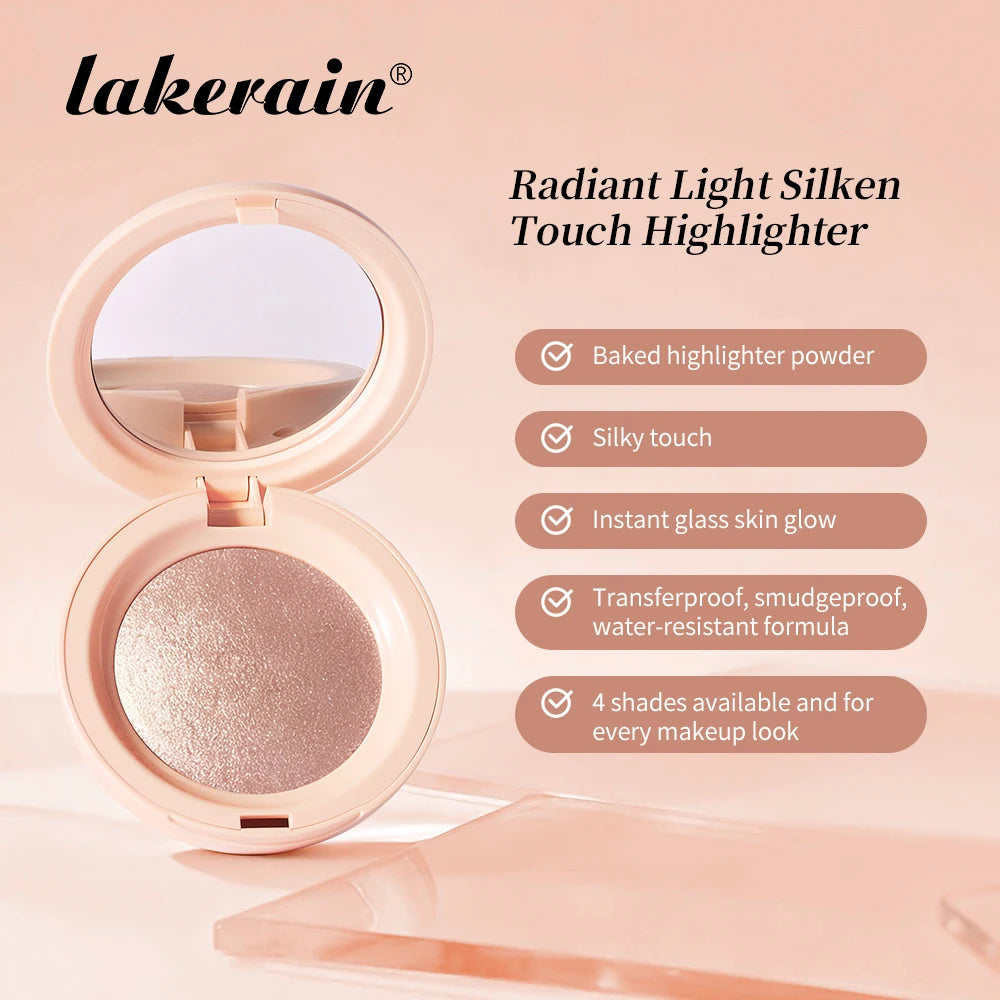 Long-lasting Waterproof Fine Shimmer Highlighter Powder Natural Glossy Effect Brighten Contouring Glitter Modify Face Cosmetics Oasis Select