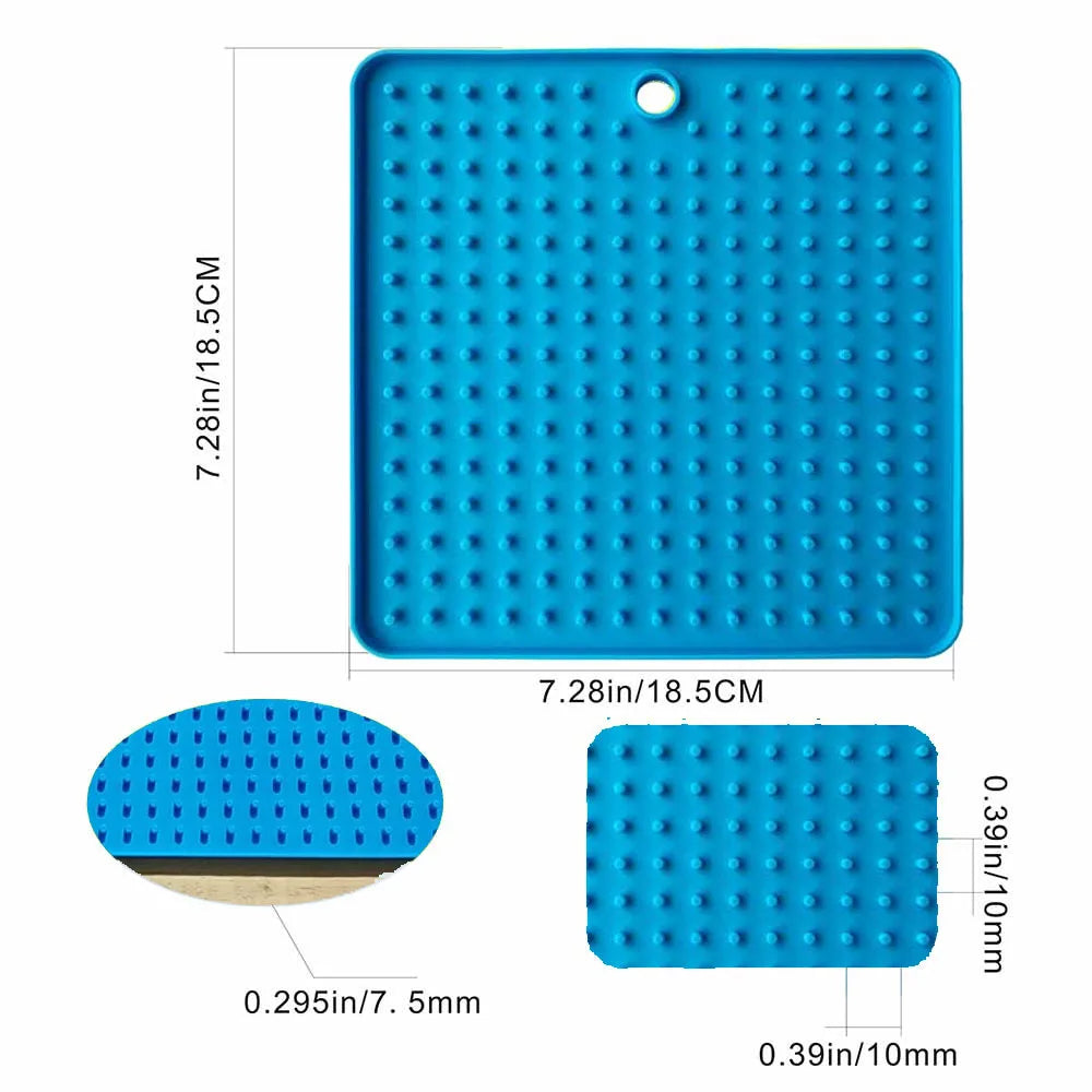 Mat For Dogs Cats Slow Food Bowls Silicone Pets Feeding Lick Pad Pet Slow Feeder Anxiety Food Container Lickimat for Dogs Puppy Oasis Select 1pc blue square