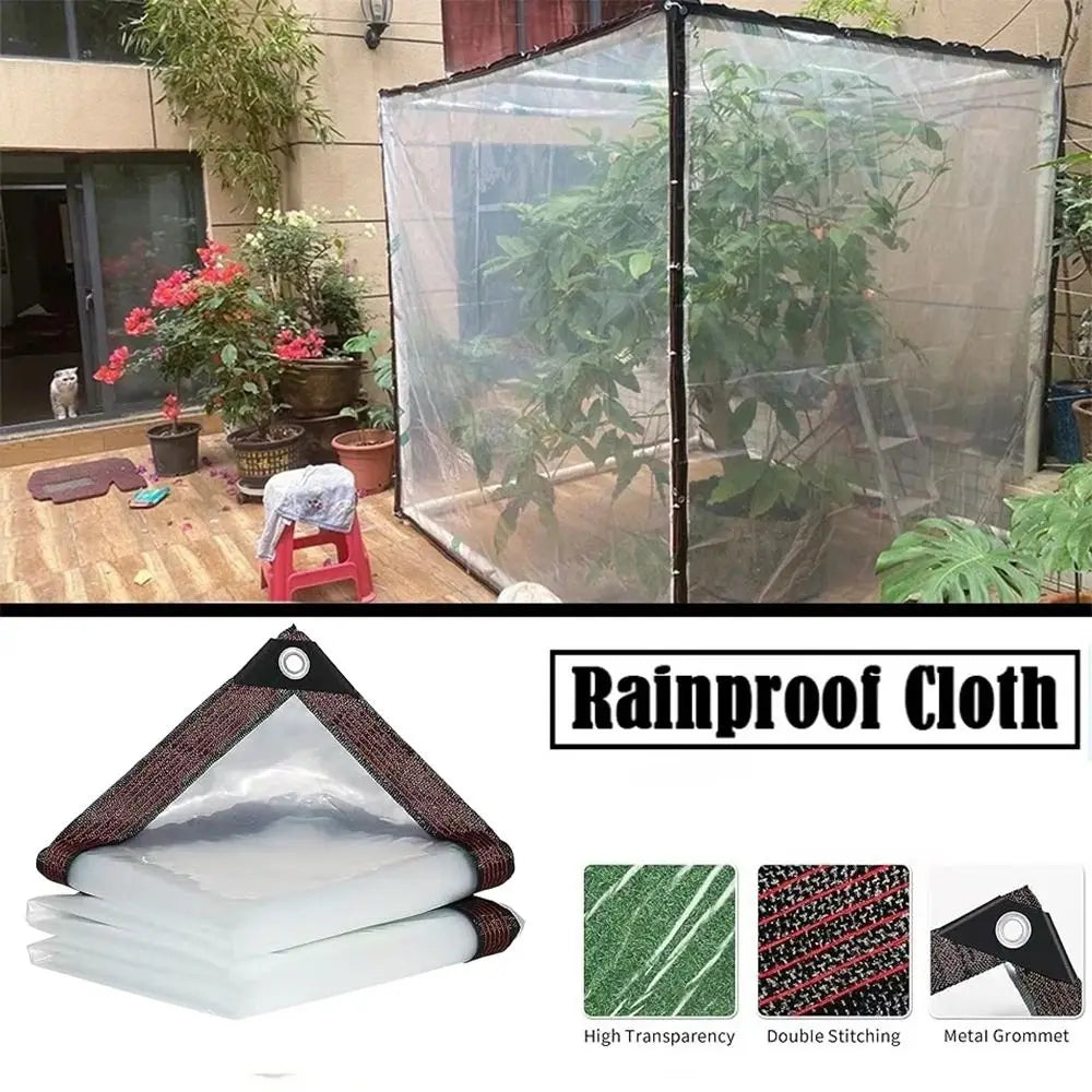 Snowproof Waterproof Tarpaulin Waterproof Dust-proof Transparent Rain Cover Foldable Wind-Resistant Rainproof Cloth Garden Use Oasis Select
