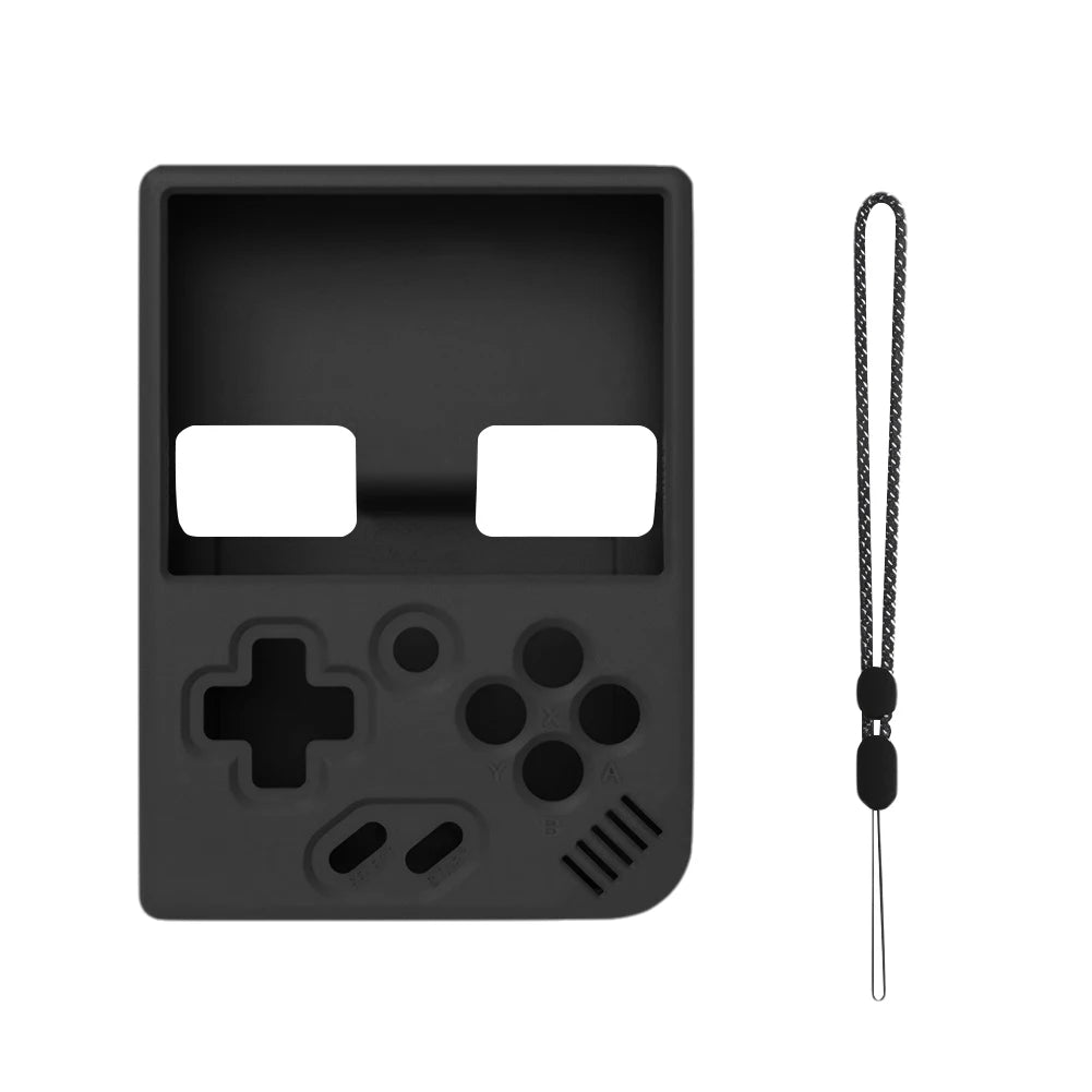 Silicone Shockproof Game Console Cover Protective Cover Anti-Scratch Soft Protective Skin Cover with Lanyard for MIYOO MINI Plus Oasis Select Black China Mainland