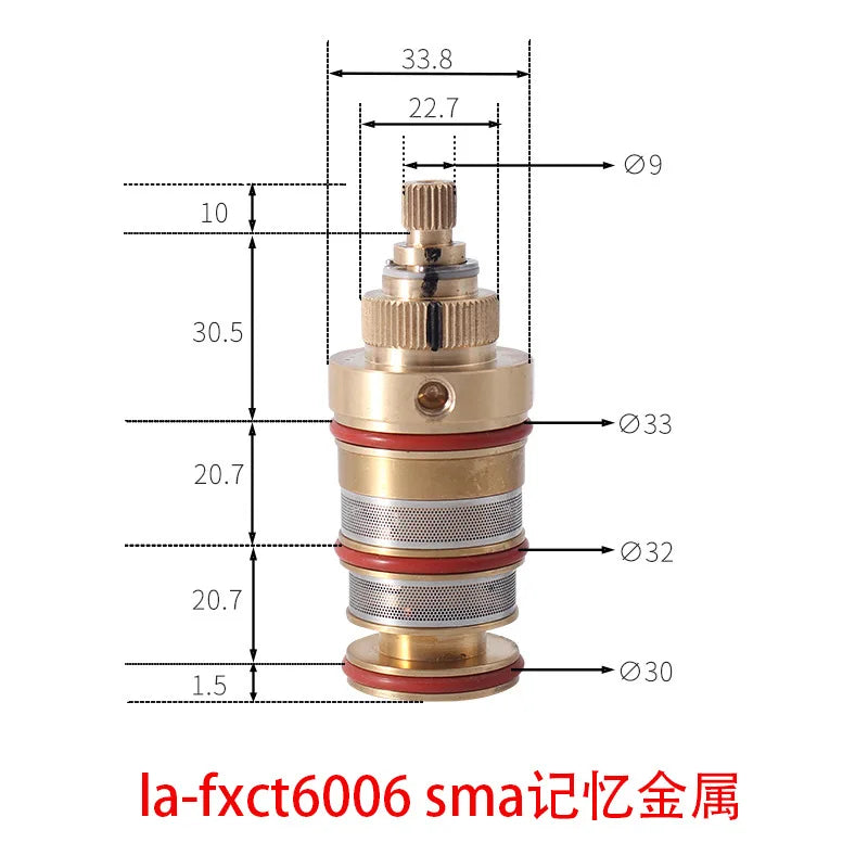 Brass Shower Thermostatic Cartridge Replacement Kit - Bathroom Water Temperature Control Mixer Valve Bar Faucet Repair Oasis Select La-fxct6006SMA