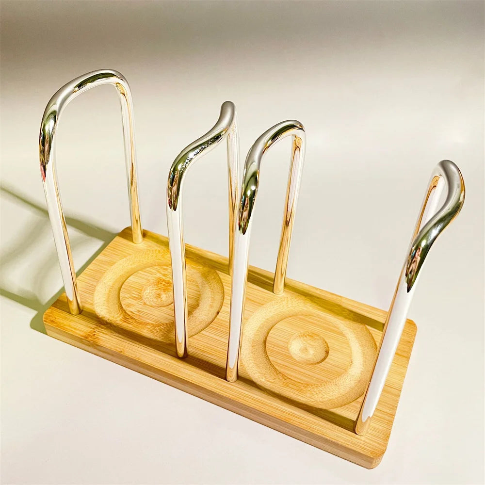 Disposable Cup Storage Holder Wooden Water Cups Dispenser Rack Shelf with Longer Stick Tableware Organizer for Restaurants Bar Oasis Select Silver 2