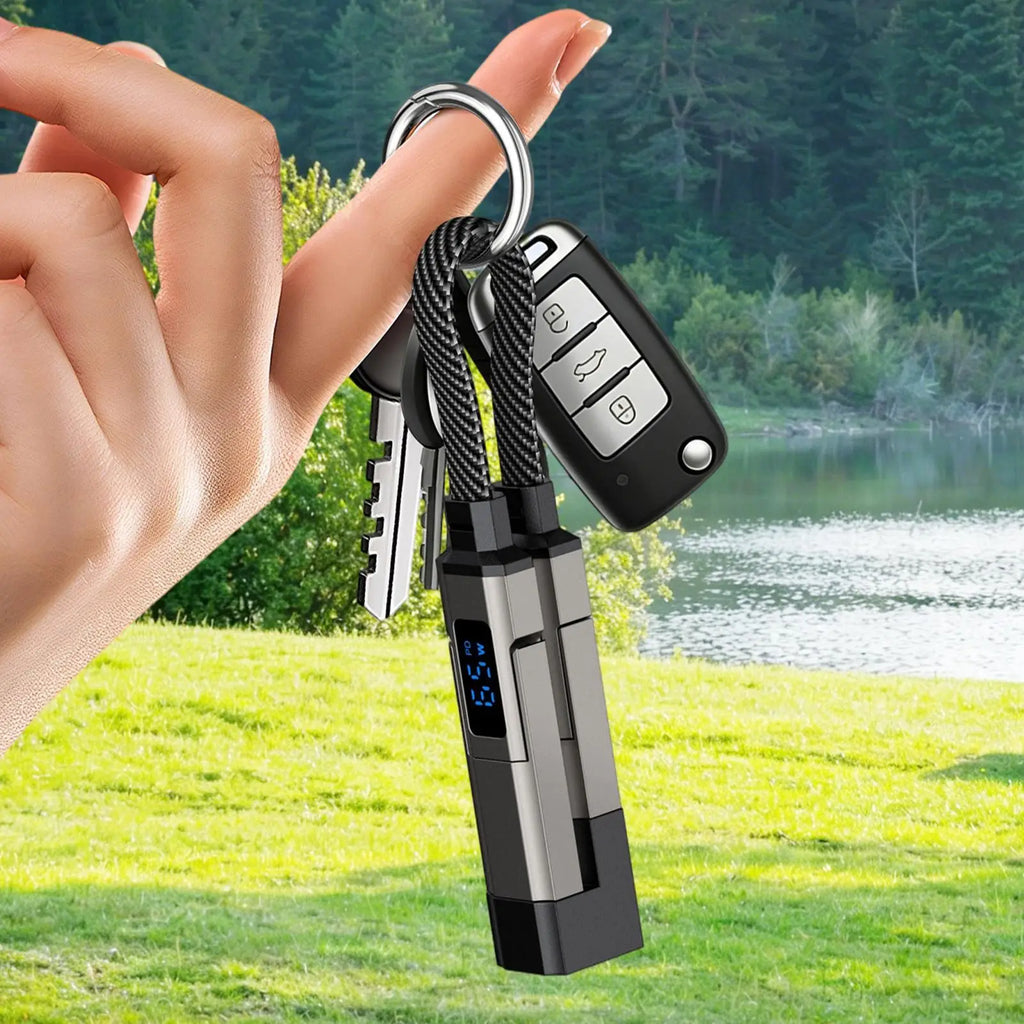 USB C Keychain Portable 4 In 1 65W Short Charger Cord Keychain Fast Charging Cable for Travel Camping Daily Work Home Office Oasis Select