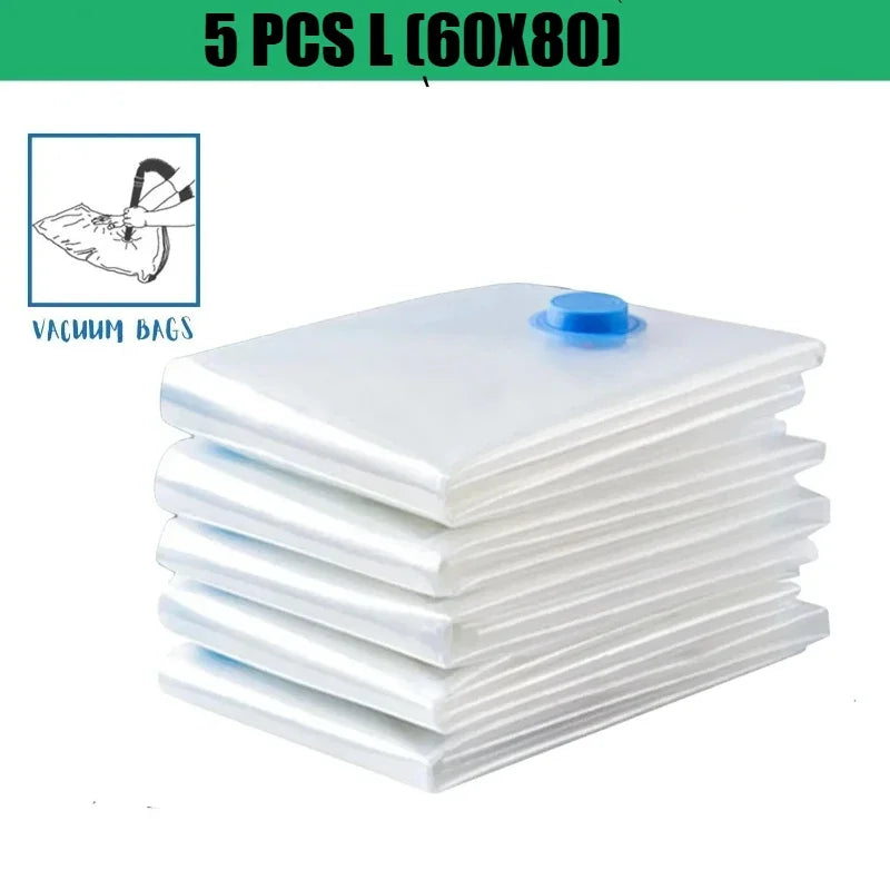 1pcs Vacuum Storage Bag for Clothing, Comforters, Blankets, Bedding Home Packing Organizers Not Include Pump Oasis Select 5Pcs-60x80-Only Bag Show In Picture