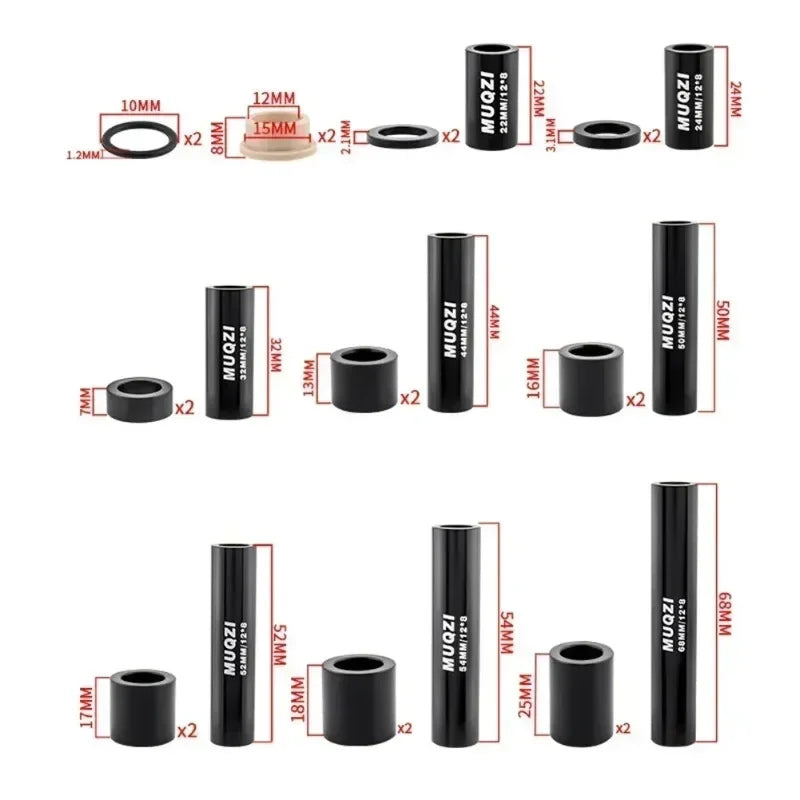 MTB Rear Shock Bushing Suspension Absorber Sleeve DU Bush ID 8mm OD 12mm 22-68mm Mountain Bike Accessories Spare Parts Oasis Select