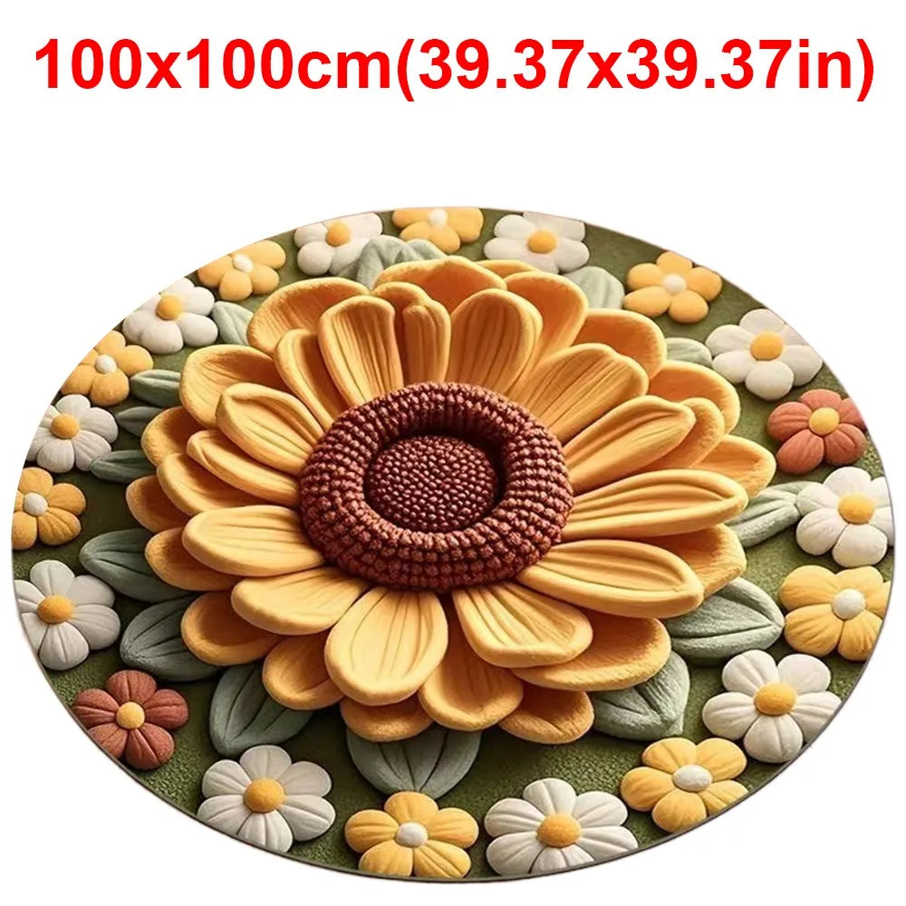 Peony Flower Shaped Non-Slip Floor Mat | Soft Absorbent Rug