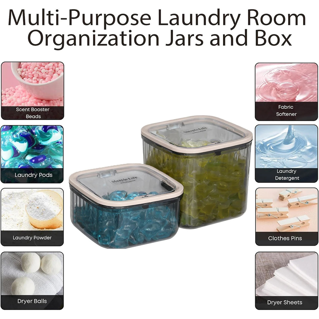 1pc acrylic transparent black elastic lid laundry gel bead bathroom jar bathroom organizer storage jar multifunctional storage Oasis Select