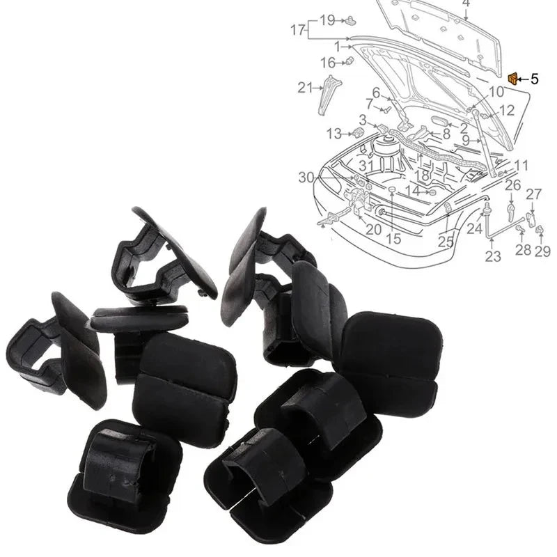 10-60pcs Car Hood Bonnet Insulation Clips Rivet Retainer 1H5863849A01C for VW Polo Tiguan Passat B5 B6 SEAT Leon 2 Skoda Octavia Oasis Select